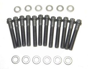 SBF 5.0 5.8 302 351W Ford Black Oxide 12 Point Intake Manifold Bolts Grade 8 NEW