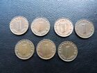 Germany 1938 coins 1 reichspfennig full set  A,B,D,E,F,G,J with swastika (M)