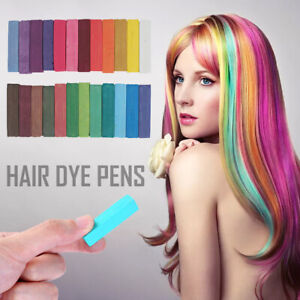 Nontoxic Hair Chalk Temporary Hair Dye Coloration 24 Color Pastels Salon .c