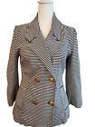 CAbi Blue And White Stripe Nautical Golden Button Jacket Womens Size Small