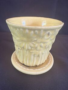 4” Vintage Yellow McCoy Pottery Daisy Planter Flower Pot