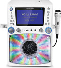STVG785BTW Bluetooth Karaoke Machine with LCD Lyrics Monitor and Disco Lights, W