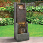 Outdoor Modern Art Water Fountain Courtyard Resin Decor Garden Waterfall Feature