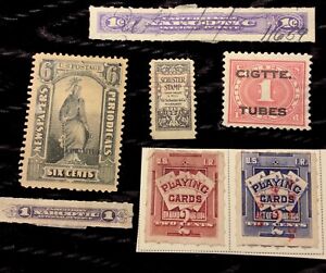 US REVENUE Stamps LOT Newspaper PLAYING CARDS Cigarette Tubes Schuster NARCOTIC