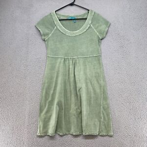 Fresh Produce Dress Womens Small Short Sleeve Babydoll Green USA Made Y2K Cotton