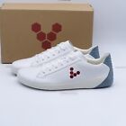 Vivobarefoot Men's Geo Court Barefoot Leather Sneakers 300110-02 White Blue Red