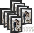 HappyHapi 4x6 Picture Frame,Set of 8 Black Picture Frames, Tabletop or Wall