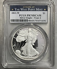 New Listing2021 W Silver American Eagle $1 TYPE 2 PCGS PR70DCAM  #99
