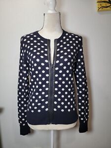 Ann Taylor Blue Polka Dot All Day Wear Sweater Cashmere Blend Size Medium