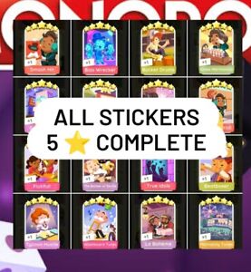 MONOPOLY GO STICKER 5⭐ SET 13-21 Complete Very FAST DELIVERY