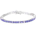 NATURAL AAA BLUE TANZANITE OVAL STERLING 925 SILVER BRACELET LENGHT 7.25 INCH.