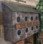 Rustic Primitive Vintage Style Metal BIRD HOUSE Hotel~Farmhouse Country Home