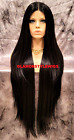 45'' LACE FRONT FULL WIG EXTRA LONG STRAIGHT LAYERED MIDDLE PART DARK BROWN #2