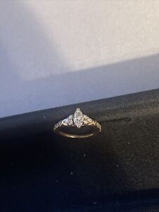 Zales 14k rose gold engagement ring with 7/8 ct. marquise cut diamond