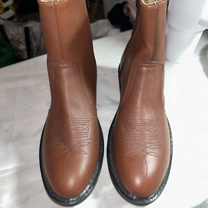 Men’s Brown Leather Calf Cowboy Boots, Size 11D