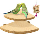 New Listing2 Pack Bird Perch Platform, Parrot Stand Sector Playground Wood Perch Stand Toy
