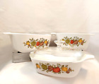 Vintage Corning Ware Spice of Life P-43 4 pc set 2x2 3/4 + 1x1 1/2 cup + 1 lid