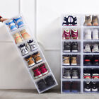 4/8x Foldable Shoe Box Storage Magnetic Stackable Plastic Sneaker Case Organizer