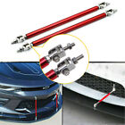 Red Adjust Lip Bumper Front Splitter Strut Tie Rod Support Bars For BMW 8