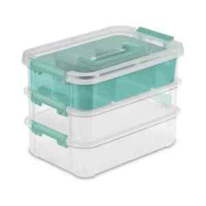 Sterilite Stack and Carry 3 Layer Handle Box and Tray - Plastic Small Storage