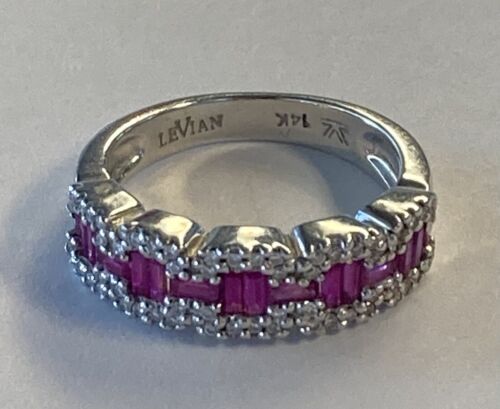 LeVian 14K White Gold, Ruby and Diamond Ring Item# 1O