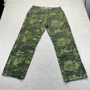 Vintage Akademiks Jeans Mens 34x28* Green Camouflage Straight Relaxed Baggy