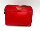 New!  Estee Lauder Faux Leather  Makeup Bag  with Zipper ~ Red