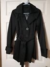 EXPRESS BLACK DOUBLE BREASTED BELTED TRENCH COAT  SZ  XS