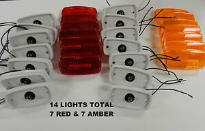 14 Pack Amber And Red Marker/ Clearance Light RV Trailer Truck Camper Motorhome