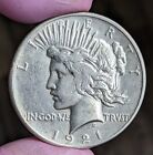 1921 Peace Silver Dollar Choice XF Extra Fine High Relief Key Date $1 Coin