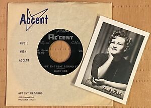New ListingSandy Reid-Put The Beat Behind It 1957 Accent 1054 Rockabilly 45 w/promo photo