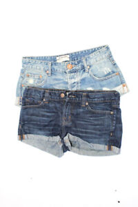 One by One Teaspoon J Brand Womens Denim Cuffed Shorts Blue Size 24 25 Lot 2