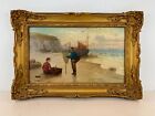 Antique “Coastal Scenery” English Painting Framed Ca 1880
