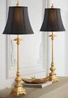 Traditional Buffet Table Lamps Set of 2 Gold Black for Living Room Bedroom