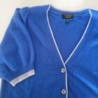 Charter Club Luxury 100% Cashmere Womens Sweater X-LARGE Button Down Royal Blue