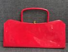 Sydney Of California Vintage 1950s Patent Shiny Cherry Red Handbag USA