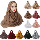 Women Muslim Hijab Head Wrap Scarf Shawl Cotton Headscarf Islamic Stoles Scarves