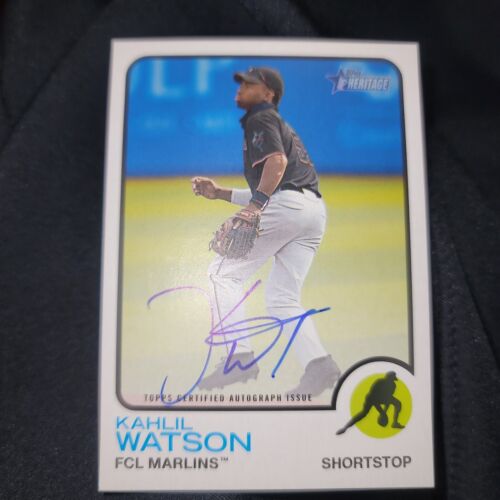 New Listing2022 Topps Heritage Minors Kahlil Watson AUTO