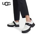 UGG Ashton Black & White Platform Combat Buckle Shoe Boots Loafer Women Size 10