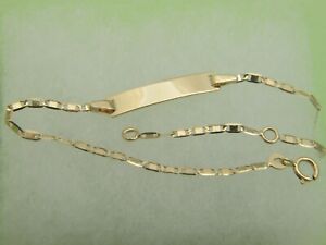 Real 14kGold Baby bracelet Adjustable kids id bracelet solid 14kt gold
