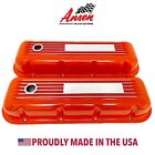 Big Block Chevy Orange Finned Valve Covers - Ansen USA - DISCONTINUED Part!