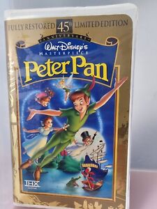 DISNEY~PETER PAN~VHS, 1998~MASTERPIECE~45th ANNIVERSARY Open Used Case has wear