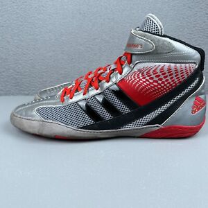 Adidas Shoes Mens 13 Gray Silver Red Black Response 3 Wrestling Shoes High Tops