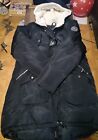 Bebe Hooded Puffer Coat XL Black Jacket