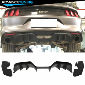 Fits 15-17 Ford Mustang R Spec Style PREMIUM Rear Bumper Lip Diffuser Unpainted