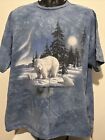 VTG 1999 The Mountain Anthony Casay Tie Dye Polar Bear Shirt Distressed Sz XL