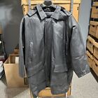 Vintage Phase 2 Black Leather Trench Coat  Mens 2X Detachable Lining SH