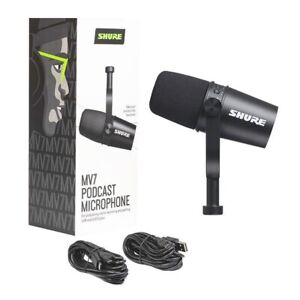NEW MV7 USB XLR Podcasting Dynamic Microphone - Black - US FAST SHIPPING