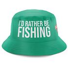 Id Rather Be Fishing Hat Funny Mens Gift Bucket Cap Dad Grandad Birthday