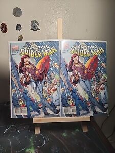 THE AMAZING SPIDER-MAN 492 SIGNED BY J SCOTT CAMPBELL  & 492 Not Signed.  2003 .